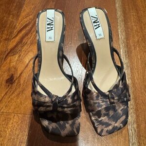 Zara leopard kitten heels